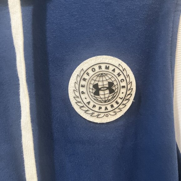 Under Armour Hooded Sweatshirt Blue White Large - Picture 3 of 8